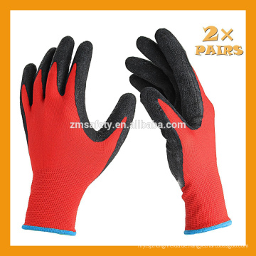 13Gauge Gestrickter Liner Palm Latexbeschichteter Handschuh Schwarzer Latexhandschuh Täglicher Arbeitshandschuh